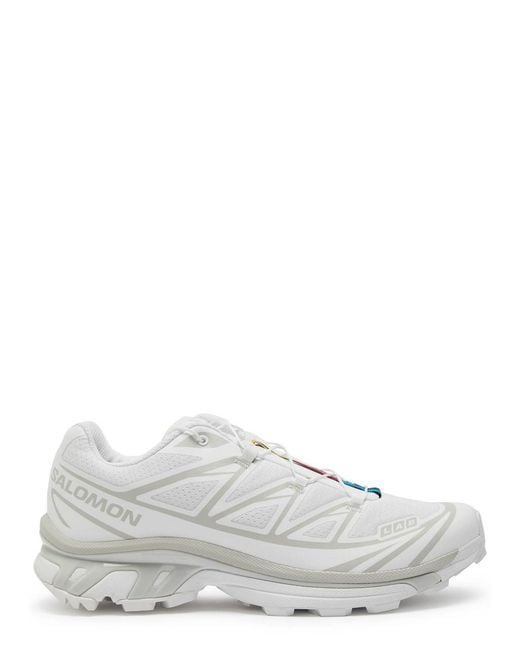 Salomon White Xt-6 Panelled Mesh Sneakers