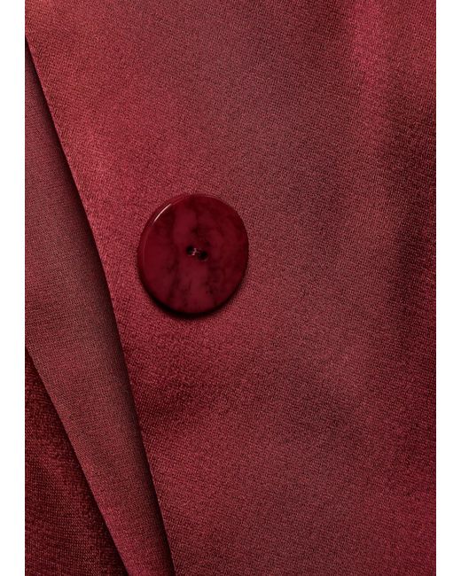 Galvan Red Sculpted Satin Blazer