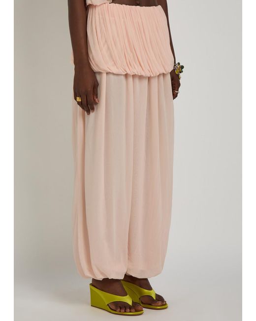 Ronny Kobo Pink Willa Draped Tissue Jersey Balloon Trousers