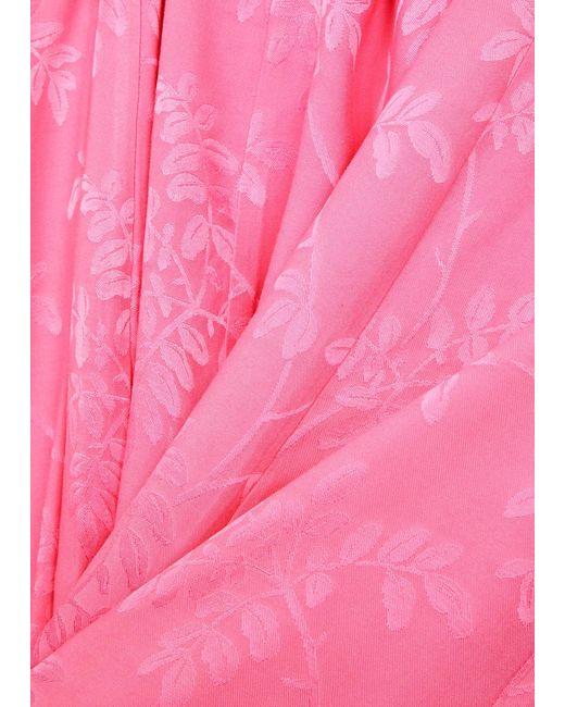 Kitri Pink Elspeth Floral-jacquard Mini Dress