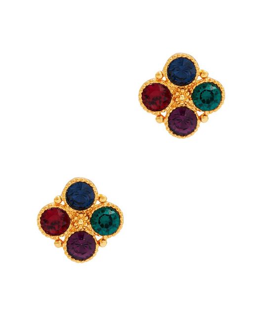 Kenneth Jay Lane White Crystal-embellished Stud Earrings