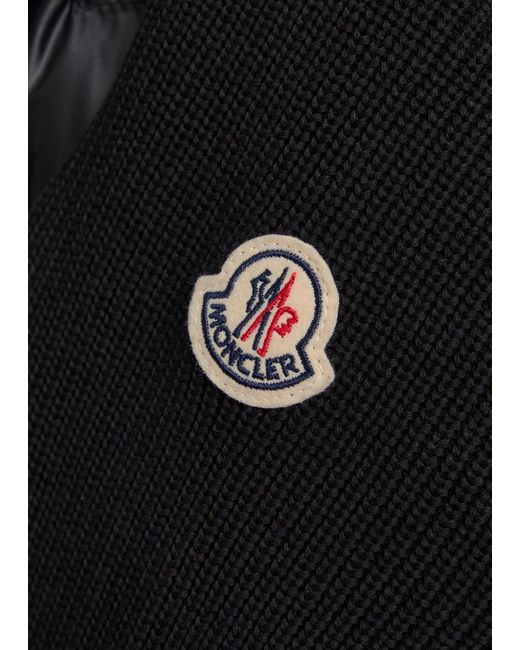 Moncler Black Close-Knit And Nylon Jacket for men