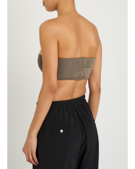 Rick Owens Brown Stretch-Jersey Bandeau Top