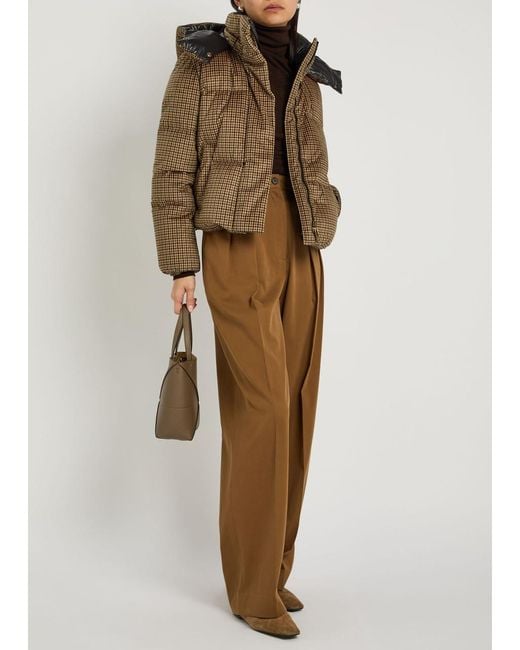 Moncler Brown Quierzy Padded Houndstooth Velvet Jacket