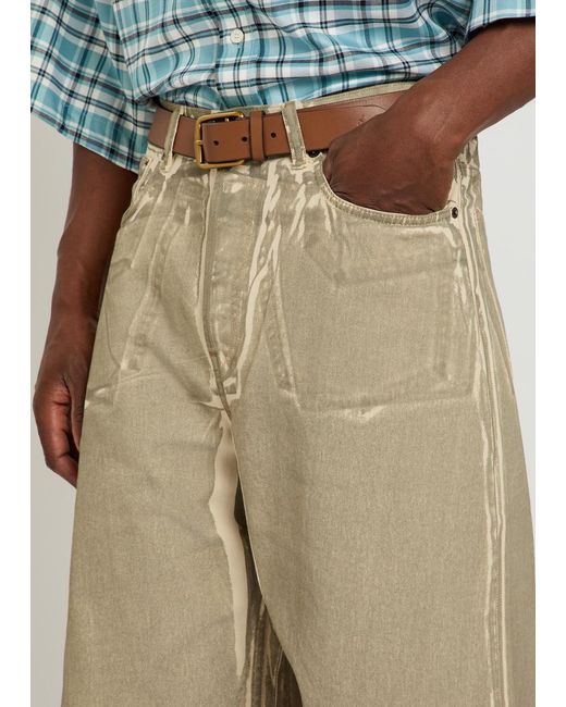 Acne Natural Two-Tone Denim Shorts for men