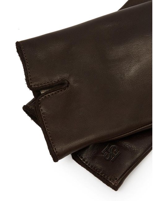 Handsome Stockholm Black Essentials Leather Gloves for men