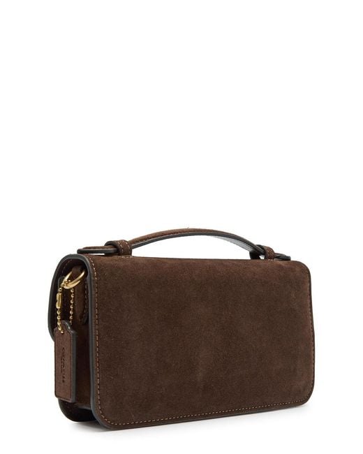 COACH Brown Elora Suede Top Handle Bag