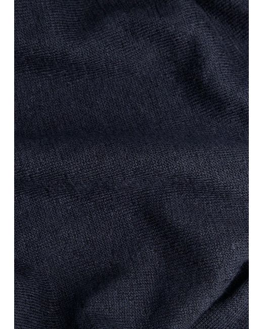 Les Deux Blue Emmanuel Fine-Knit Polo Shirt for men