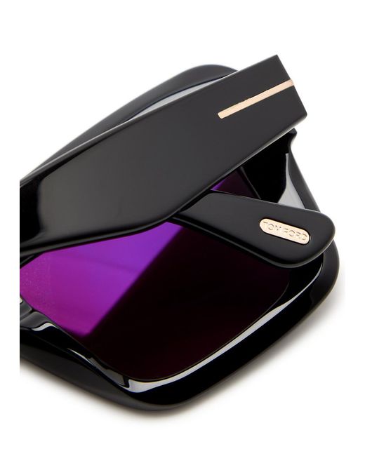 Tom Ford Black Esme Oversized Square-Frame Sunglasses