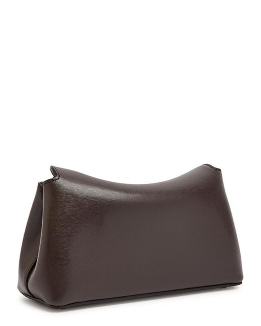 Totême  Brown T-Lock Mini Leather Clutch