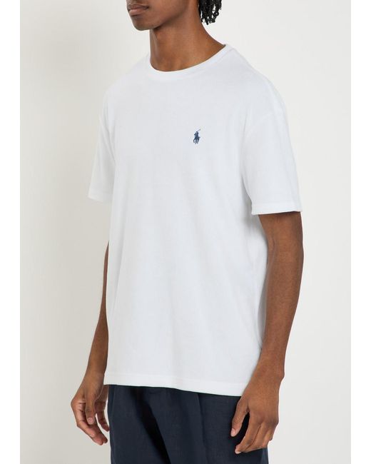 Polo Ralph Lauren White Logo-Embroidered Terry T-Shirt for men