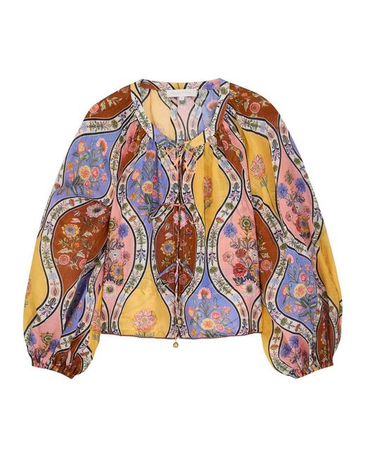Borgo De Nor Multicolor Henri Printed Ramie Top