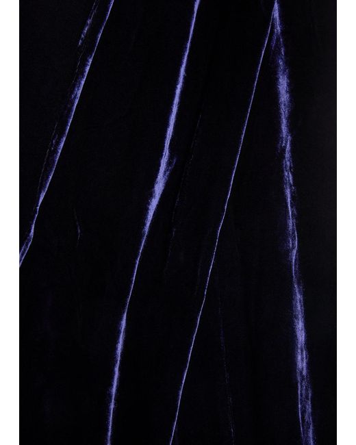 Eileen Fisher Blue Straight-Leg Velvet Trousers