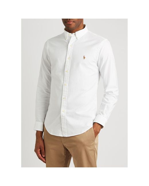 Polo Ralph Lauren White Piqué Cotton Oxford Shirt for men