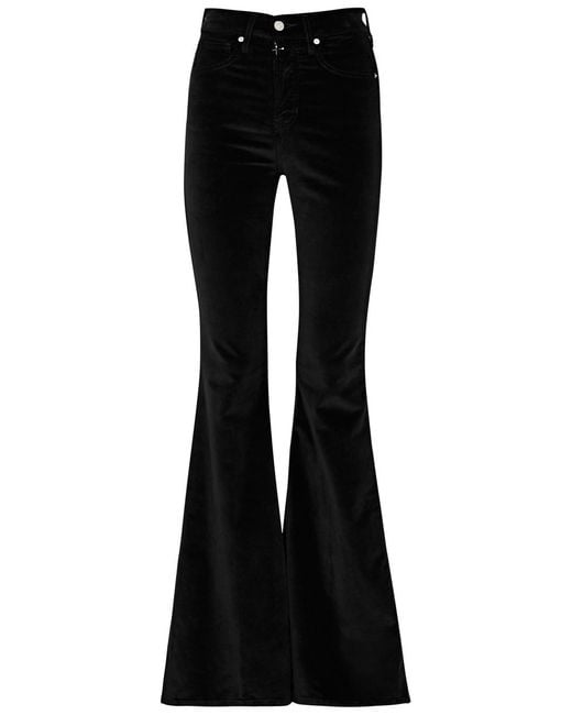 Veronica Beard Sheridan Flared-leg Velvet Jeans in Black | Lyst