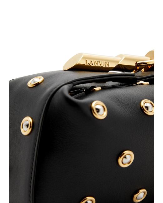Lanvin Black Haute Sequence Embellished Leather Clutch