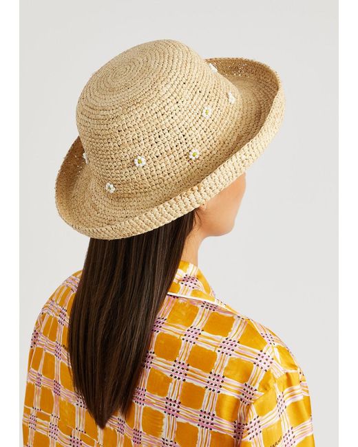 Lack of Color Natural Daisy Cruiser Embellished Raffia Hat