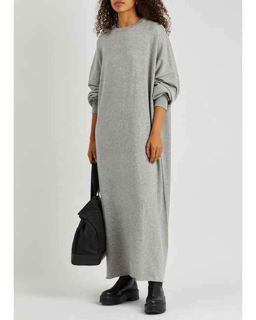 Extreme Cashmere Gray N°289 May Cashmere-blend Maxi Dress