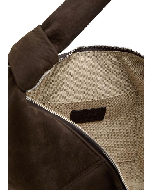 Lemaire Brown Fortune Croissant Suede Shoulder Bag