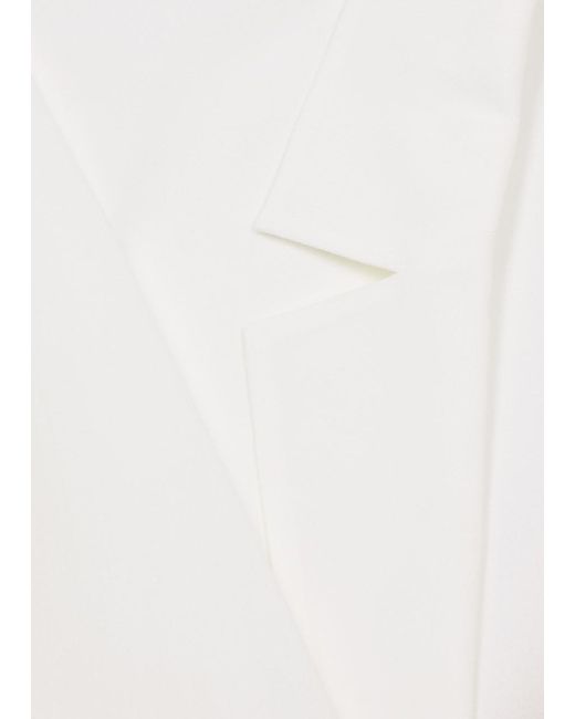 Eileen Fisher White Cropped Silk-Georgette Blazer