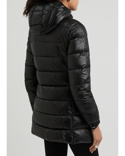 Moncler Black Glements Hooded Quilted Shell Jacket