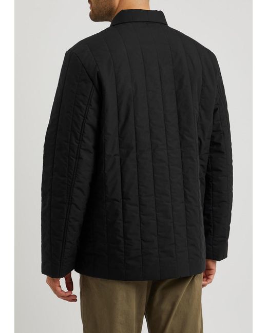 Sunspel Black Quilted Cotton Jacket for men