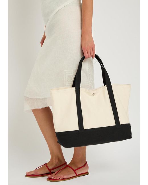 Totême  Black Beach Canvas Tote Bag