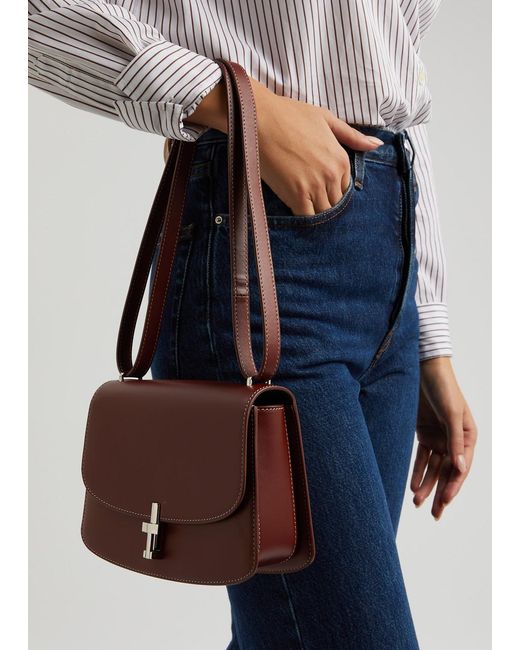 The Row Brown Sofia 8.75 Leather Shoulder Bag