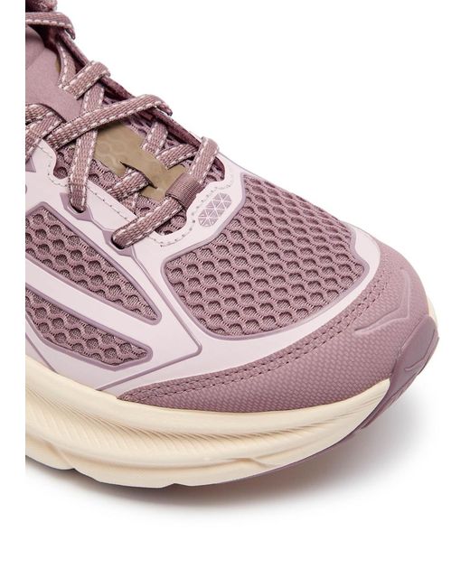 Hoka One One Purple Clifton One9 Panelled Mesh Sneakers