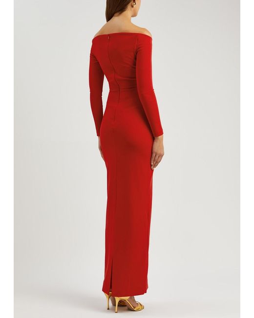 Solace London Red Tara Crepe Maxi Dress
