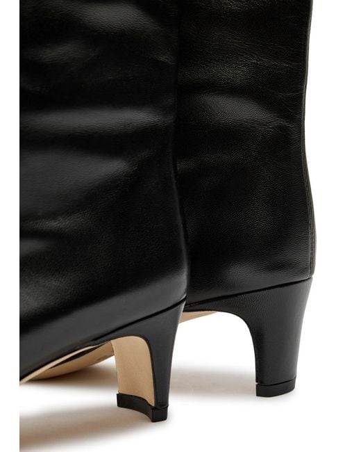 Staud Black Wally Leather Knee-High Boots