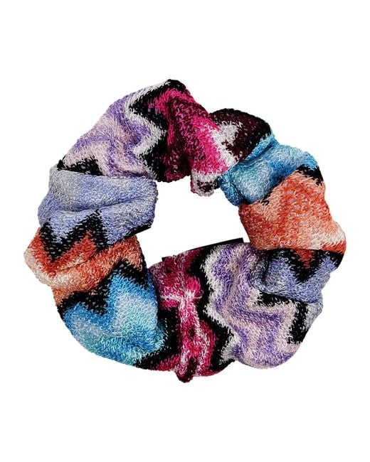 Missoni Pink Zigzag-intarsia Knitted Scrunchie
