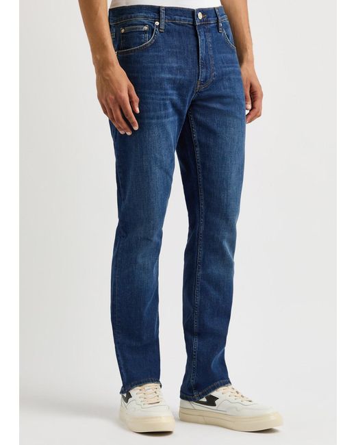 FRAME Blue Modern Straight Distressed Jeans for men