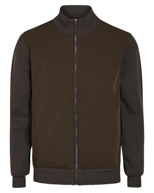 Raith Brown Paco Hybrid Panelled Knit Jacket for men