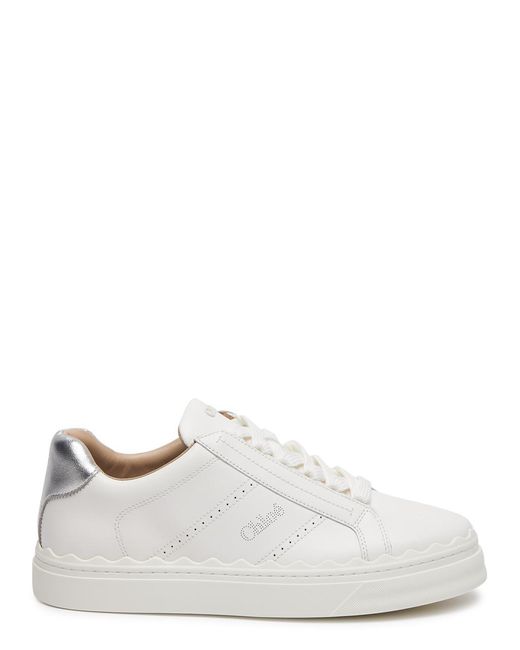 Chloé White Lauren Leather Sneakers
