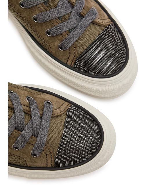 Brunello Cucinelli Green Stud Knit Sneakers