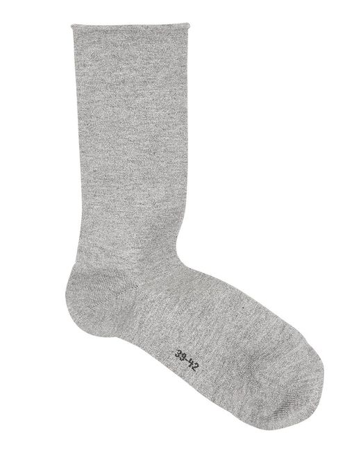 Falke Gray Shiny Metallic-Weave Socks