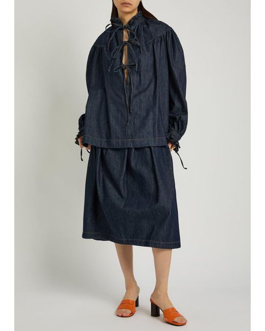 Dries Van Noten Blue Catya Denim Blouse