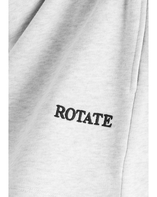 ROTATE SUNDAY White Logo-Embroidered Cotton Shorts