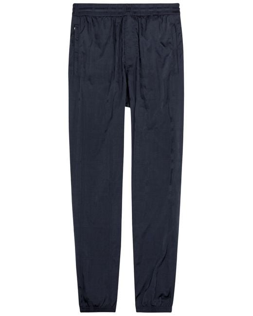 Givenchy Blue Monogram-jacquard Shell Track Pants for men