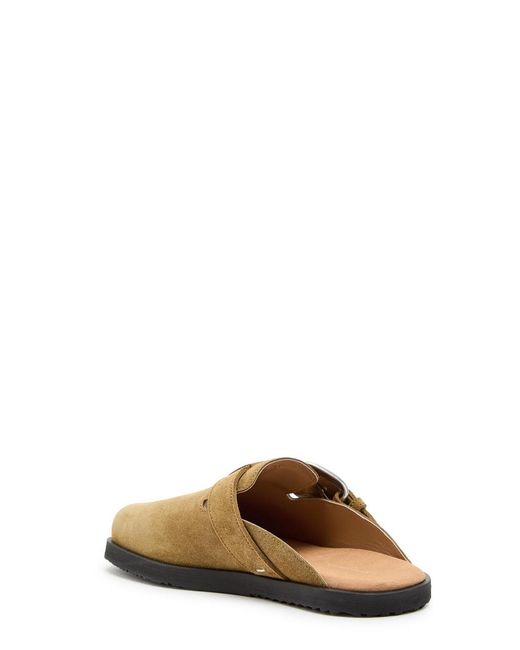 Maison Margiela Brown Tabi Buckle Suede Mules