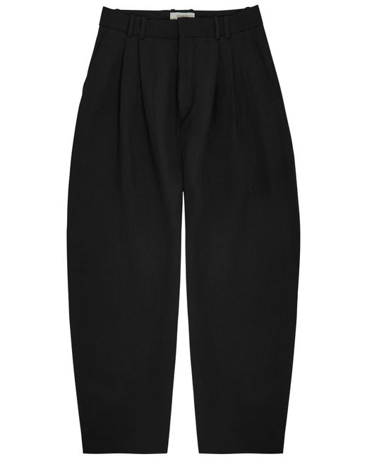 Studio Nicholson Black Line Pleated Linen And Wool-Blend Trousers for men