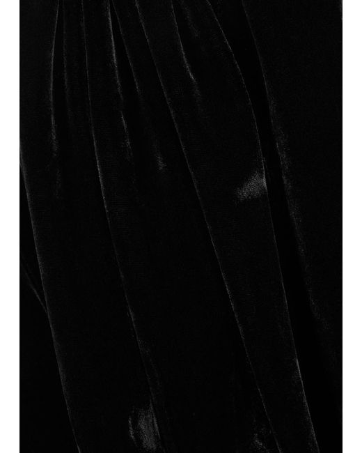 Rixo Black Michaela Velvet Mini Dress