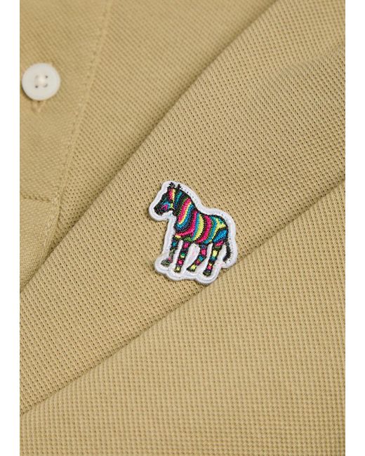 Paul Smith Yellow Appliquéd Piqué Cotton Polo Shirt for men