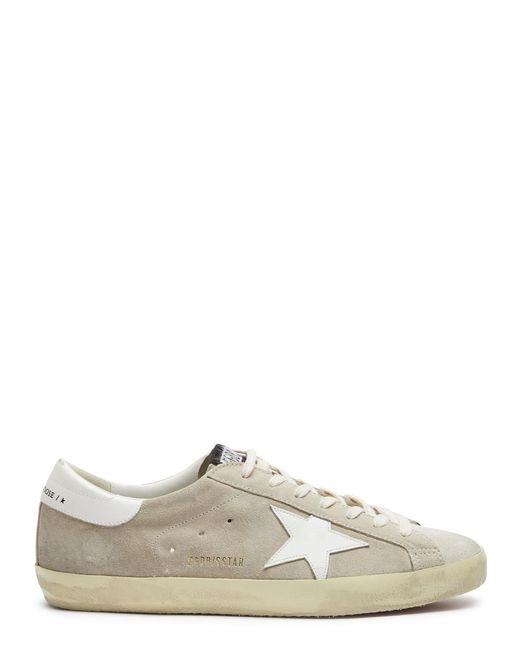 Golden Goose Deluxe Brand White Super-star Distressed Suede Sneakers