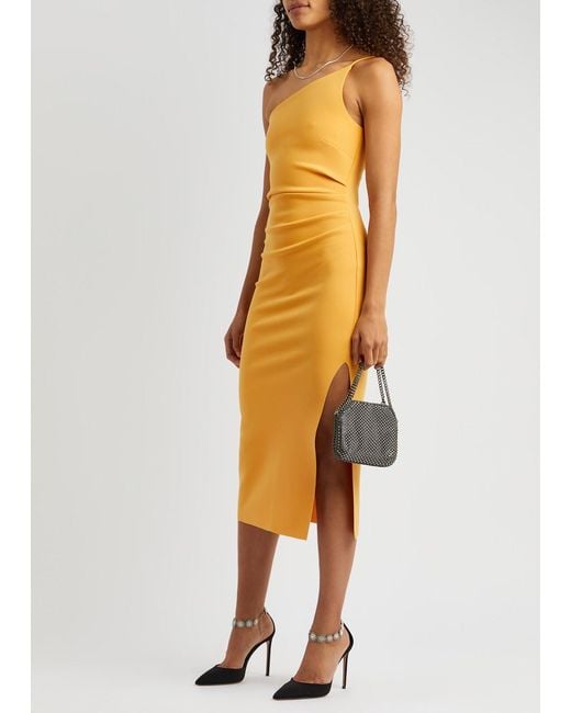 Bec & Bridge Yellow Nala One-Shoulder Midi Dress