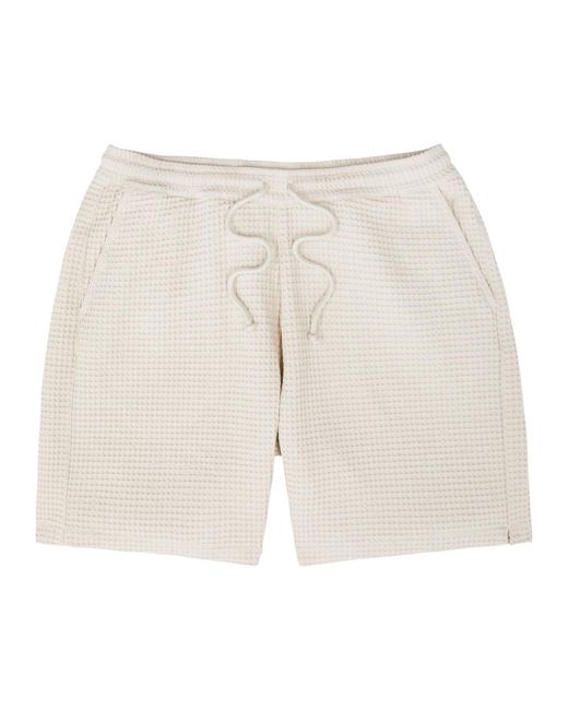 Universal Works Natural Lumber Waffle-Knit Cotton Shorts for men