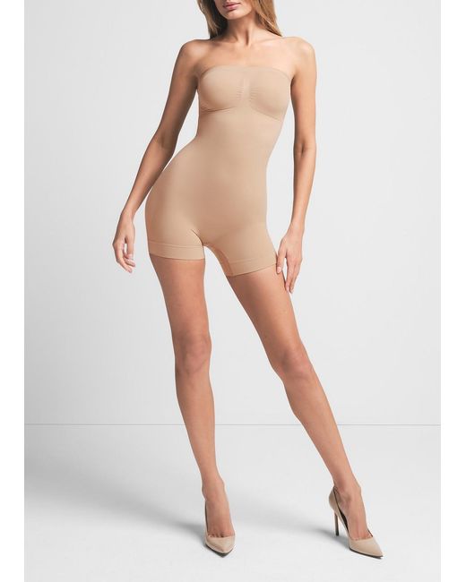 Skims Natural Seamless Sculpt Strapless Stretch-Woven Body Xxxl