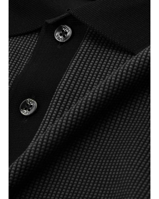 Boss Black Jacquard Cotton Polo Shirt for men