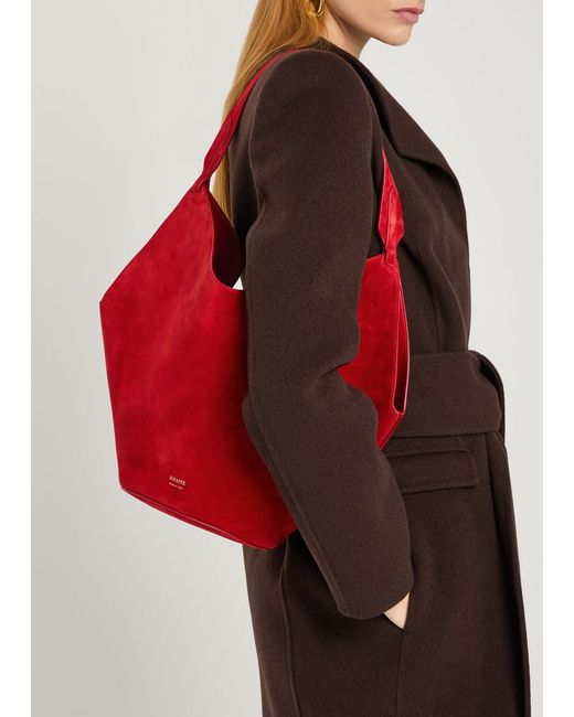 Khaite Red Lotus Small Suede Tote